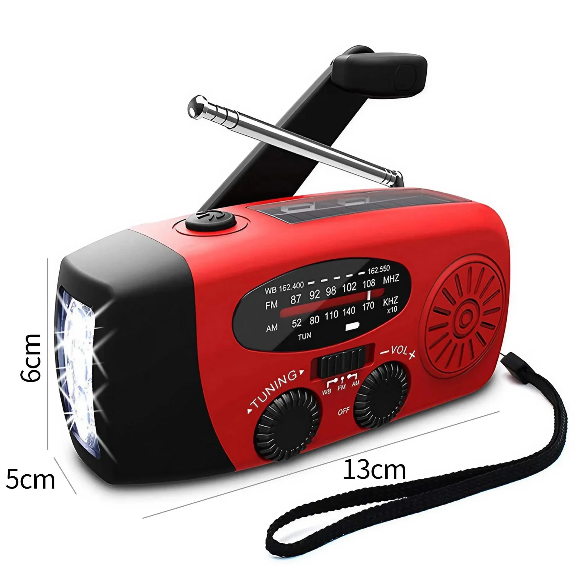 Solar/Hand Crank/USB Charging Radio. Multifunctional Outdoor Radio with LED Flashlight. Emergency Radio for Outdoor Camping. Hiking. Climbing. Emergency. Chargeable - Bild 5